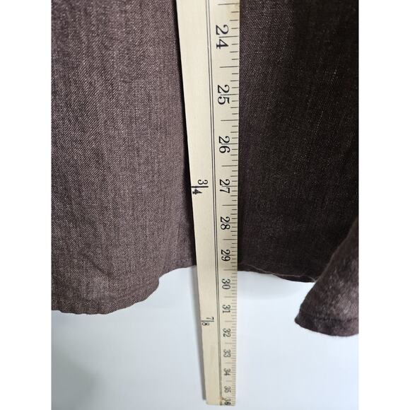 Banana Republic Button Up Shirt Mens M Brown 100% Linen Relaxed Travel Vacation - Picture 5 of 7